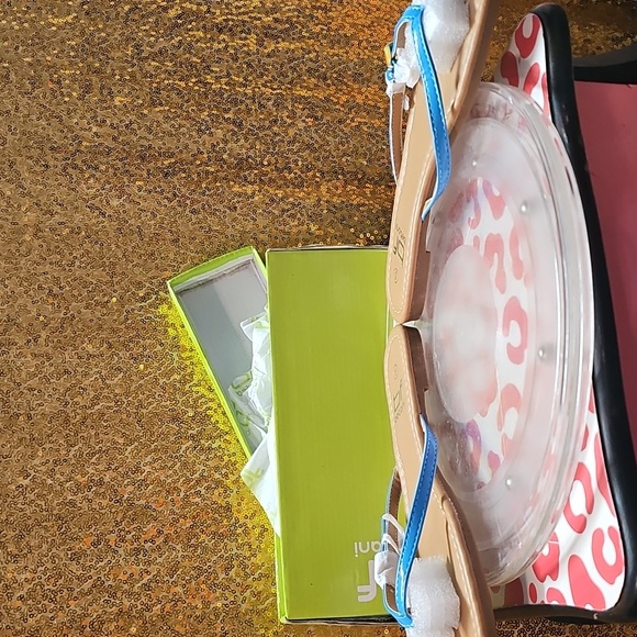 J Betani rhinestone turquoise flip flop summer fun sz 6 casual - Picture 8 of 10